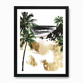 Palm Trees On The Beach 26 Art Print