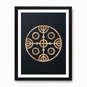 Abstract Geometric Gold Glyph on Dark Teal n.0029 Art Print