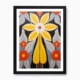 Flower Motif Painting Daffodil Art Print
