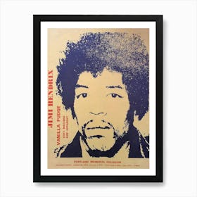 Jimi Hendrix 1968 Portland Classic Rock Poster Art Print