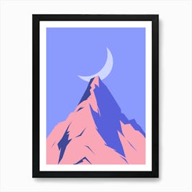 Moon And Mountain 3 Art Print