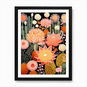 Pink Cactus Art Print