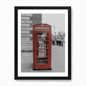 Vintage London Red Phone Box Art Print