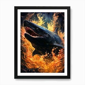 Inferno Fantasy Black Shark Art Print