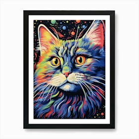 Quantum Purrx, Psychedelic Cats series Art Print