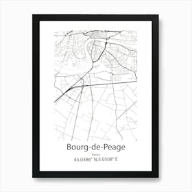 Bourg De Peage,France Minimalist Map Art Print