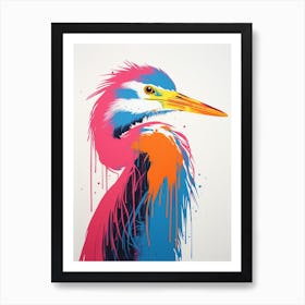 Andy Warhol Style Bird Great Blue Heron 5 Art Print