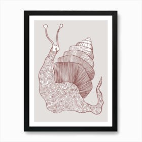 Snail Drawing Art Print