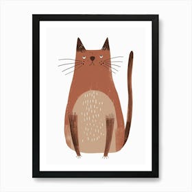 Australian Mist Cat Clipart Illustration 4 Art Print