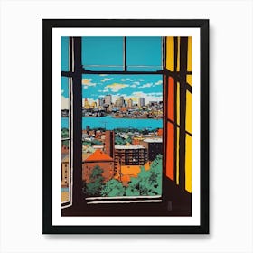 A Window View Of Sydney In The Style Of Pop Art 3 Art Print