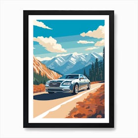A Chrysler 300 In The Route Des Grandes Alpes Illustration 1 Art Print