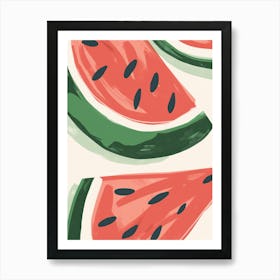 Watermelon Close Up Illustration 6 Art Print