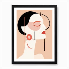 Illustration Of A Woman'S Face Art Print