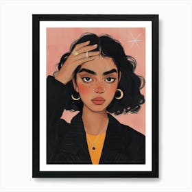 Girl With Black Hair 2 Art Print