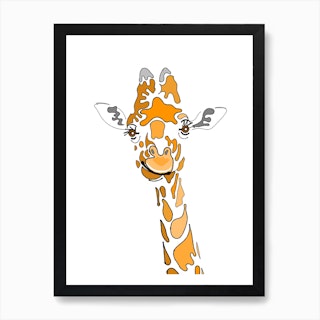 Patchwork Giraffe Art Print