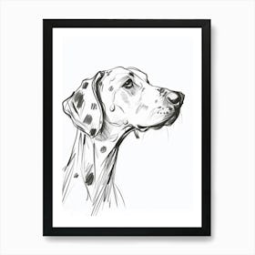 Dalmation Dog Charcoal Line 3 Art Print