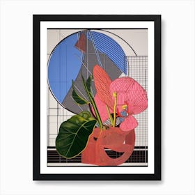 Anthurium Flower Still Life  4 Abstract Expressionist Art Print