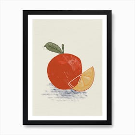 Abstract Orange Fruit Drawing 1 Art Print