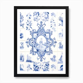 Blue And White Tiles Art Print