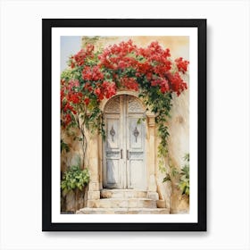 Haifa, Israel   Mediterranean Doors Watercolour Painting 4 Art Print