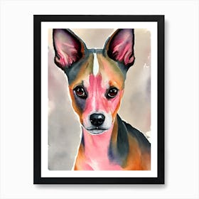 American Hairless Terrier 2 Watercolour Dog Art Print