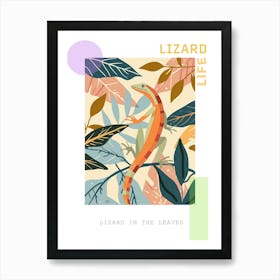 Lizard In The Leaves Modern Abstract Illustration 1 Poster Art Print