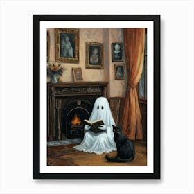 Ghost Reading A Book 8 Art Print