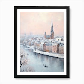 Dreamy Winter Painting Copenhagen Denmark 2 Art Print