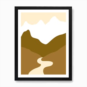 Contemporary Beige Mountains Art Print