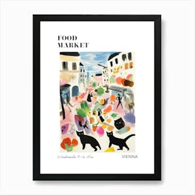 The Food Market In Vienna 6 Illustration Poster Art Print
