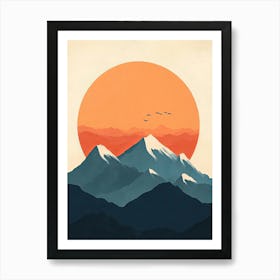 Sunset Mountain Art Print