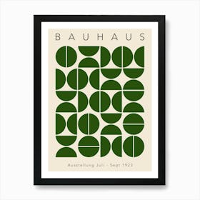 Green Bauhaus With Semi Circles Art Print