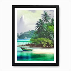 Andaman And Nicobar Islands India Soft Colours Tropical Destination Art Print