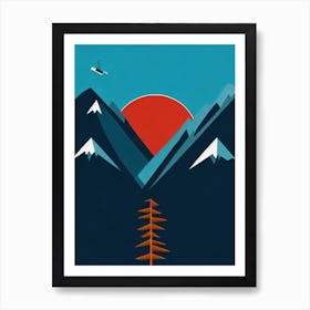 El Tarter, Andorra Modern Illustration Skiing Poster Art Print