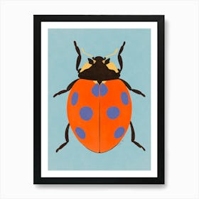 Orange and blue Ladybug Art Print