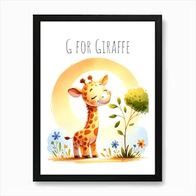 G For Giraffe Nursery Art Print