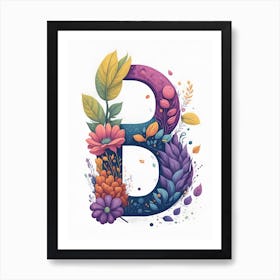 Colorful Letter B Illustration 28 Art Print