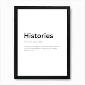 Histories Definition Meaning Poster