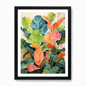 Tropical Plant Painting Fiddle Leaf Fig 1 Art Print