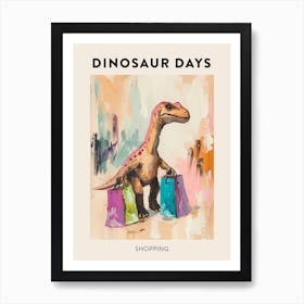 Shopping Dinosaur Poster Poster