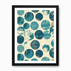 Blue Circles 22 Art Print