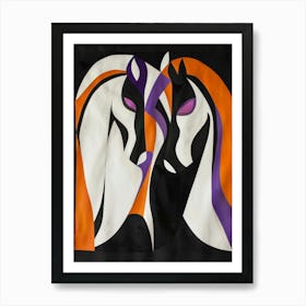 Abstract Horses Art Print