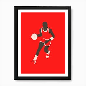 Basketball Player Dribbling 2 Art Print