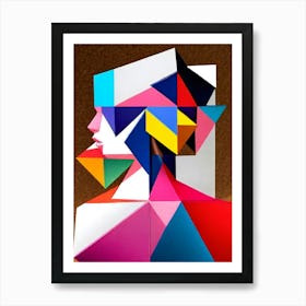 Geometric Portrait Of A Woman Art Print