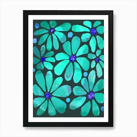 Light Blue Flowers Art Print