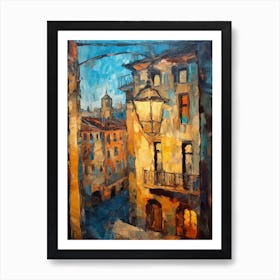 Window View Of Barcelona In The Style Of Expressionism 2 Art Print