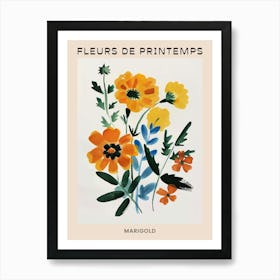 Spring Floral French Poster  Marigold 3 Art Print