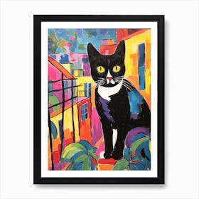 Painting Of A Cat In Barcelona Spain 1 Art Print