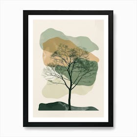 Sycamore Tree Minimal Japandi Illustration 4 Art Print