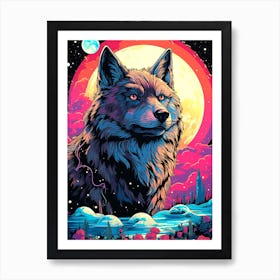 Wolf In The Moonlight 2 Art Print